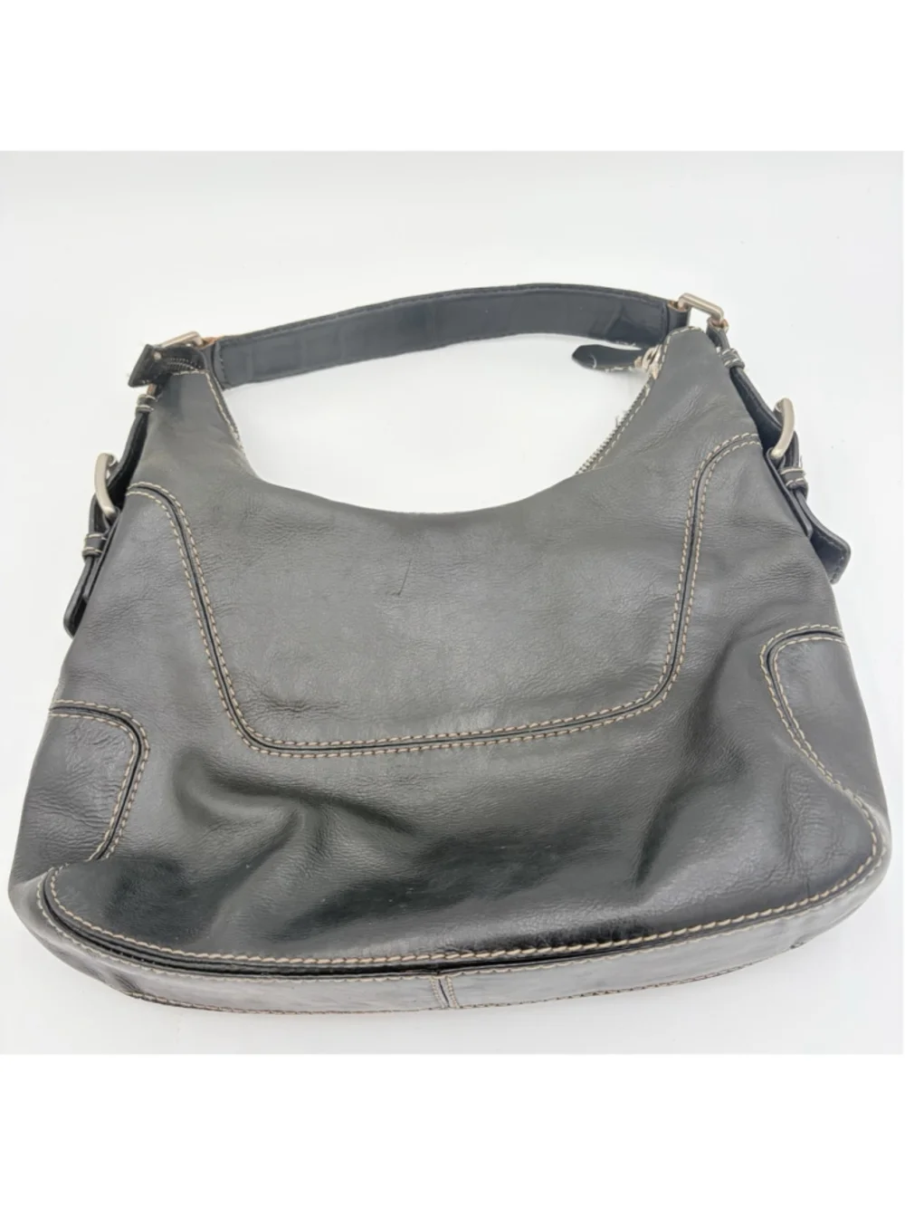 MICHAEL KORS Brookville Large Black Leather Y2K Hobo Shoulder Bag